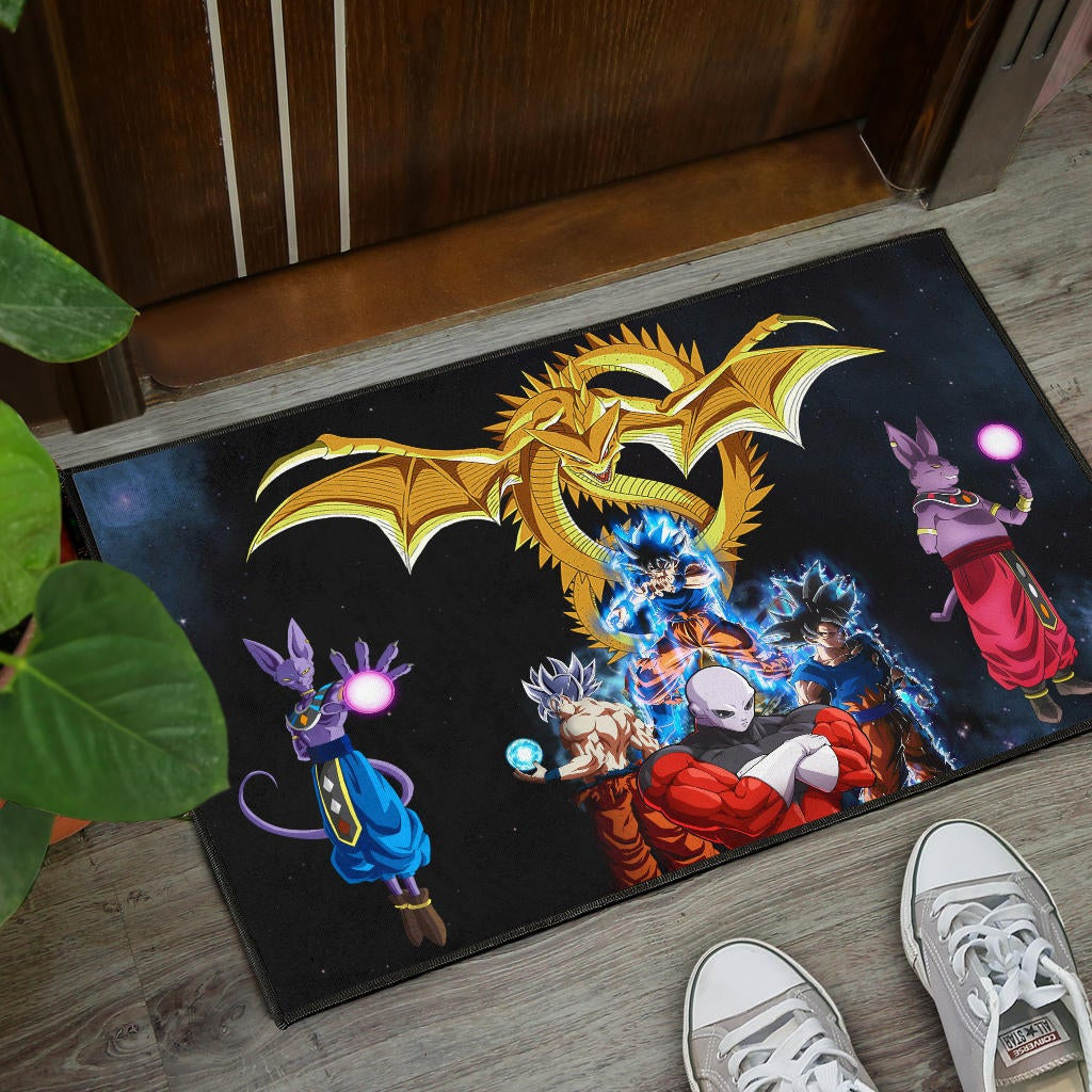 Dragon Ball Anime DB Goku Vs Villains Golden Shenron Dragon Door Mat Home Decor
