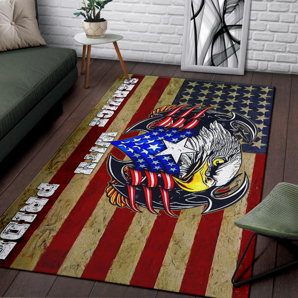 US Independence Day Eagle Service With Pride US Flag Area Rug Home Decor