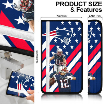 New England Patriots American Football Team Rusher Say Hi Real Player Blue Seat Belt Covers