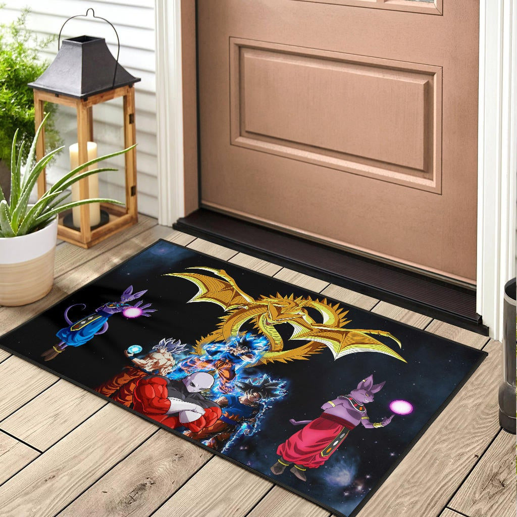 Dragon Ball Anime DB Goku Vs Villains Golden Shenron Dragon Door Mat Home Decor