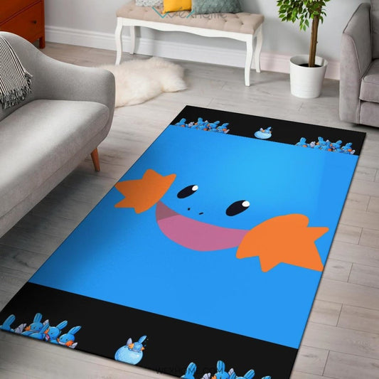 Pokemon Anime Mudkip Water Pokemon Face Blue Area Rug Home Decor