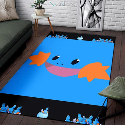 Pokemon Anime Mudkip Water Pokemon Face Blue Area Rug Home Decor