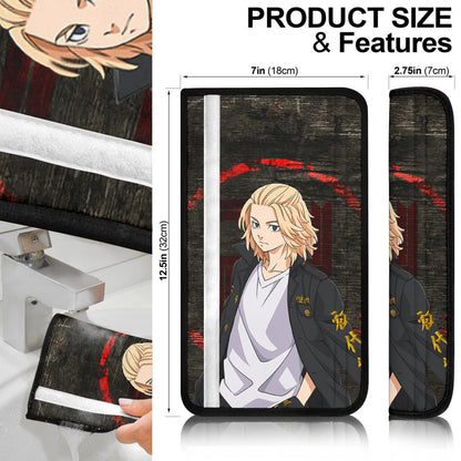 Tokyo Revengers Anime Cool Mikey Gang Kanji Text Seat Belt Covers