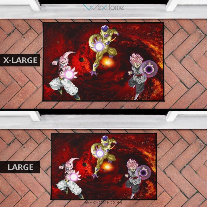 Dragon Ball Anime DB Evil Universe Villains Black Goku Frieza Buu Door Mat Home Decor