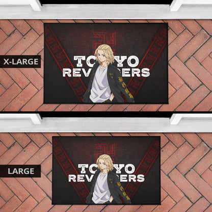 Tokyo Revengers Anime Cool Mikey Gang Red Pattern Theme Door Mat Home Decor