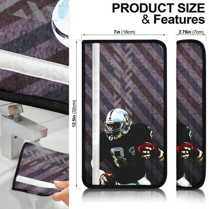 Las Vegas Raiders American Football Team Jerry Porter With Flying Rugby Ball Seriously Seat Belt Covers