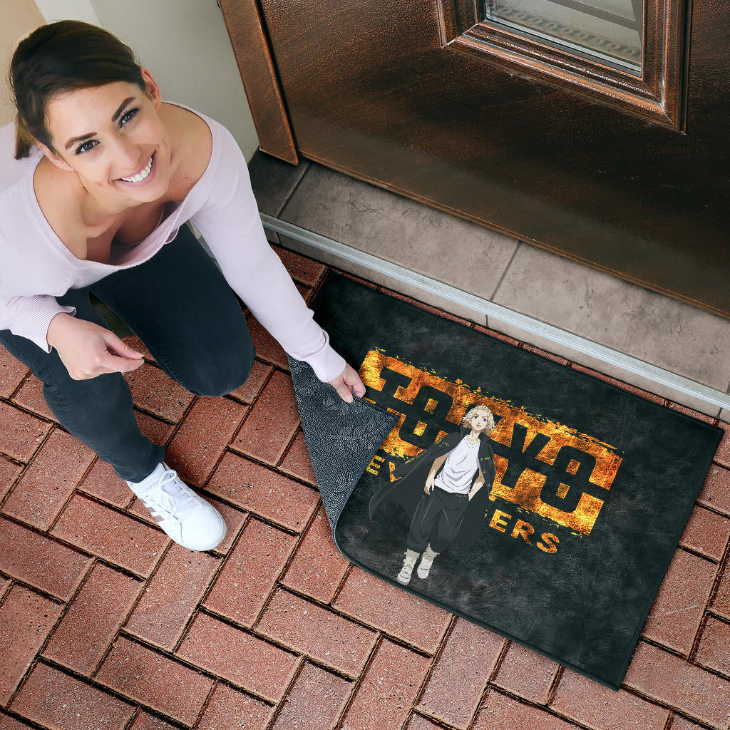 Tokyo Revengers Anime Cool Mikey Walking Golden Text Door Mat Home Decor