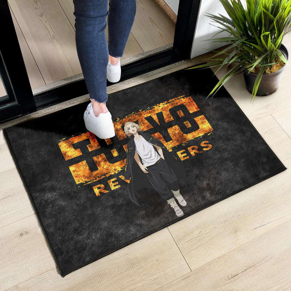Tokyo Revengers Anime Cool Mikey Walking Golden Text Door Mat Home Decor