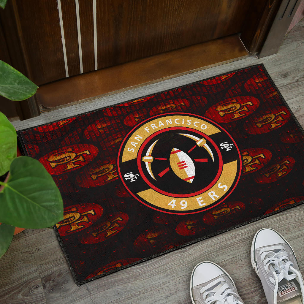 San Francisco American Football 49ers Football Door Mat Minimal Rugby Ball With Cross Axes Door Mat Home Decor