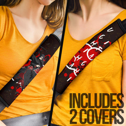 Naruto Anime Itachi Uchiha Crow Fading Cloud Patterns Seat Belt Covers