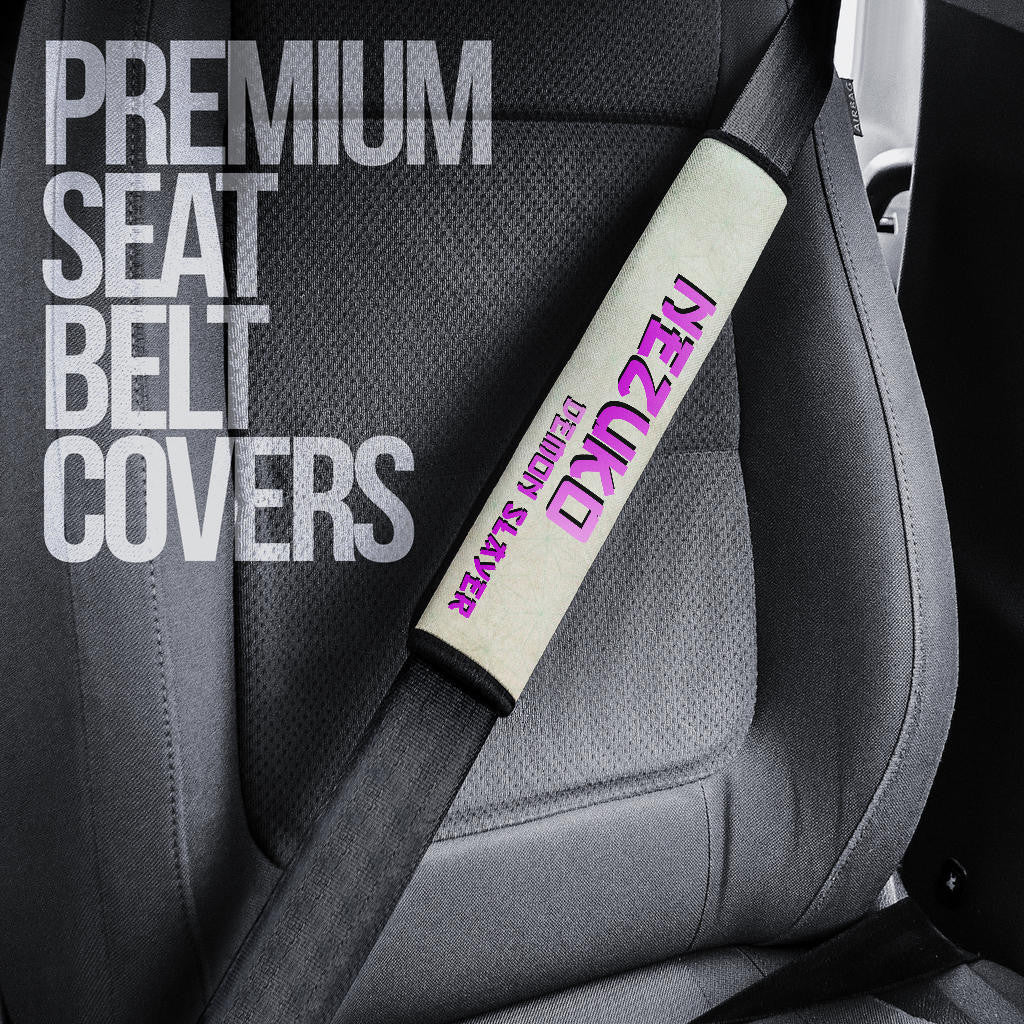 Demon Slayer Anime Nezuko Blood Power Fighting Moments Seat Belt Covers