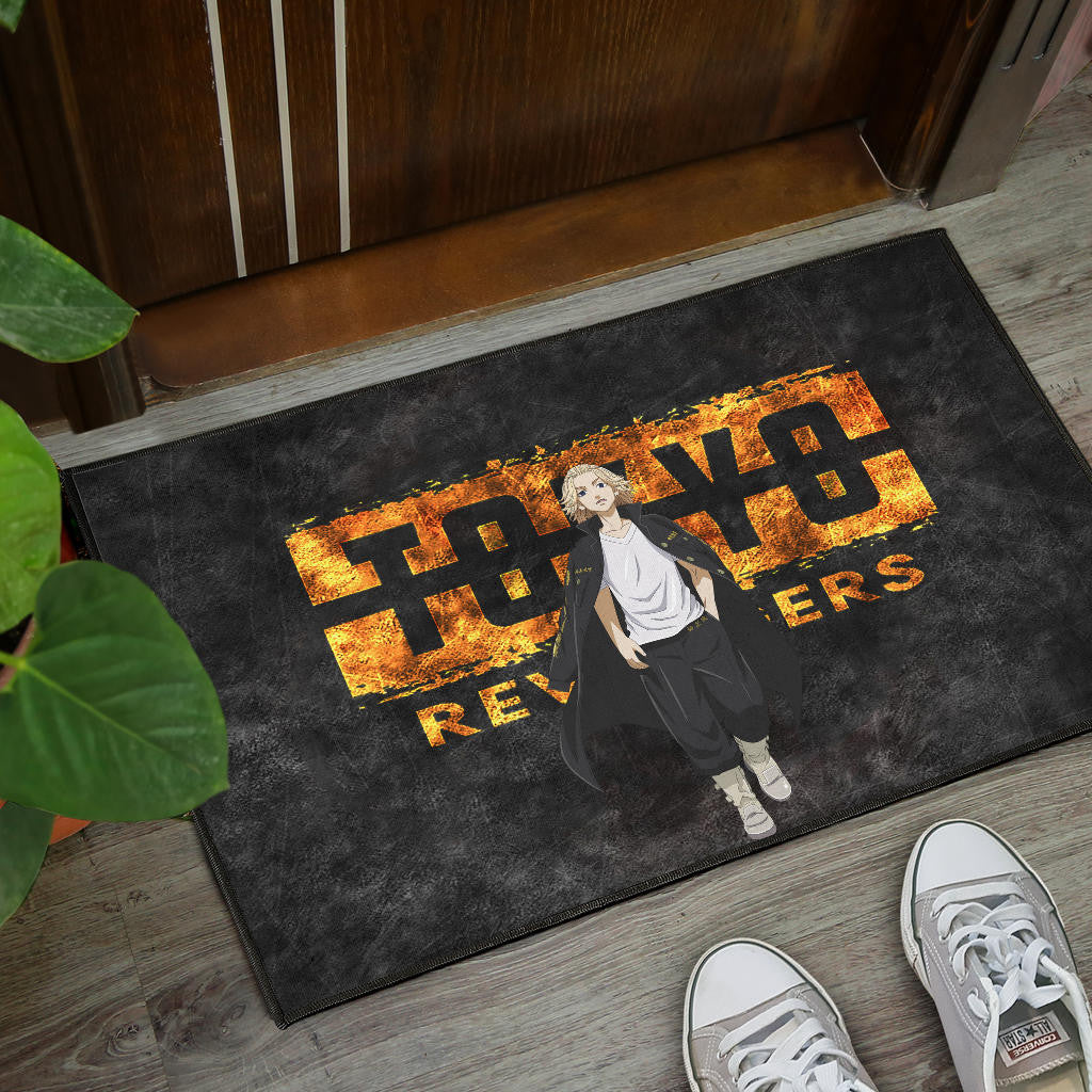 Tokyo Revengers Anime Cool Mikey Walking Golden Text Door Mat Home Decor