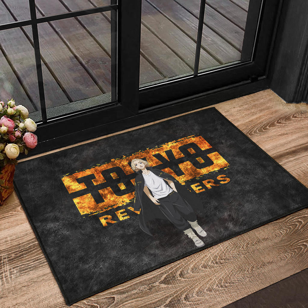 Tokyo Revengers Anime Cool Mikey Walking Golden Text Door Mat Home Decor