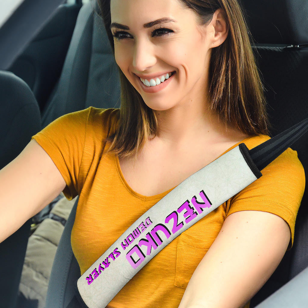 Demon Slayer Anime Nezuko Blood Power Fighting Moments Seat Belt Covers