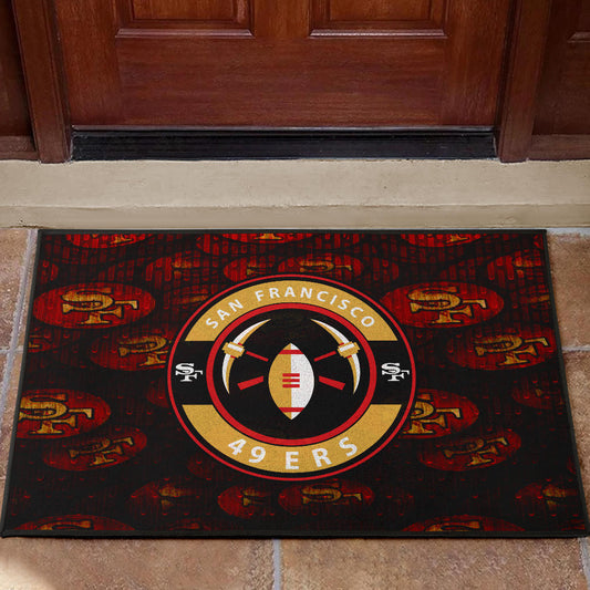 San Francisco American Football 49ers Football Door Mat Minimal Rugby Ball With Cross Axes Door Mat Home Decor