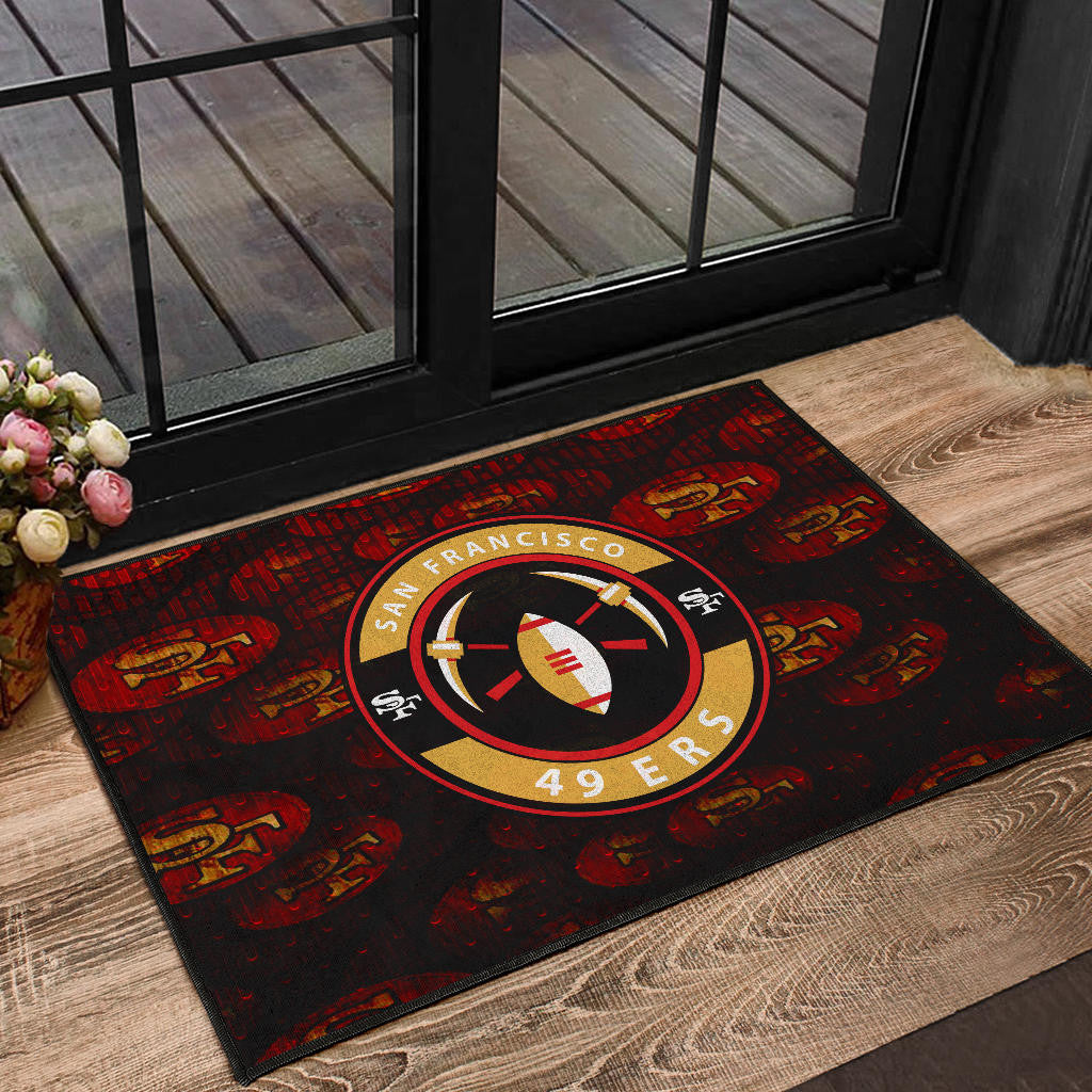 San Francisco American Football 49ers Football Door Mat Minimal Rugby Ball With Cross Axes Door Mat Home Decor