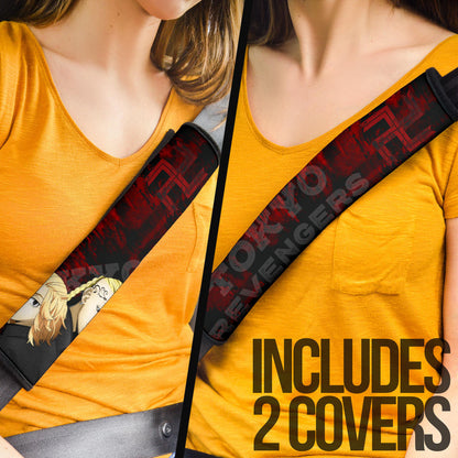 Tokyo Revengers Anime Mikey And Draken Face Black And Red Theme Seat Belt Covers