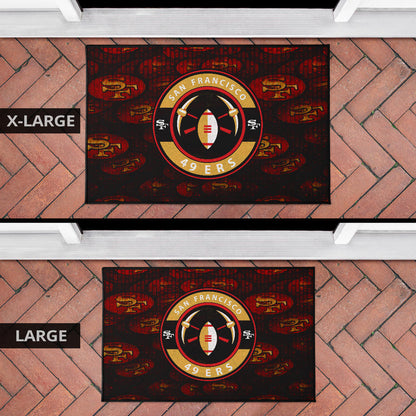 San Francisco American Football 49ers Football Door Mat Minimal Rugby Ball With Cross Axes Door Mat Home Decor