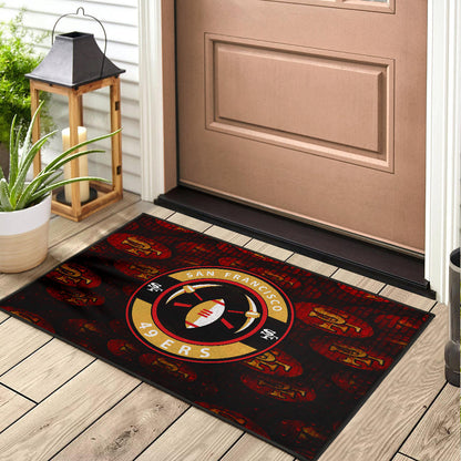 San Francisco American Football 49ers Football Door Mat Minimal Rugby Ball With Cross Axes Door Mat Home Decor