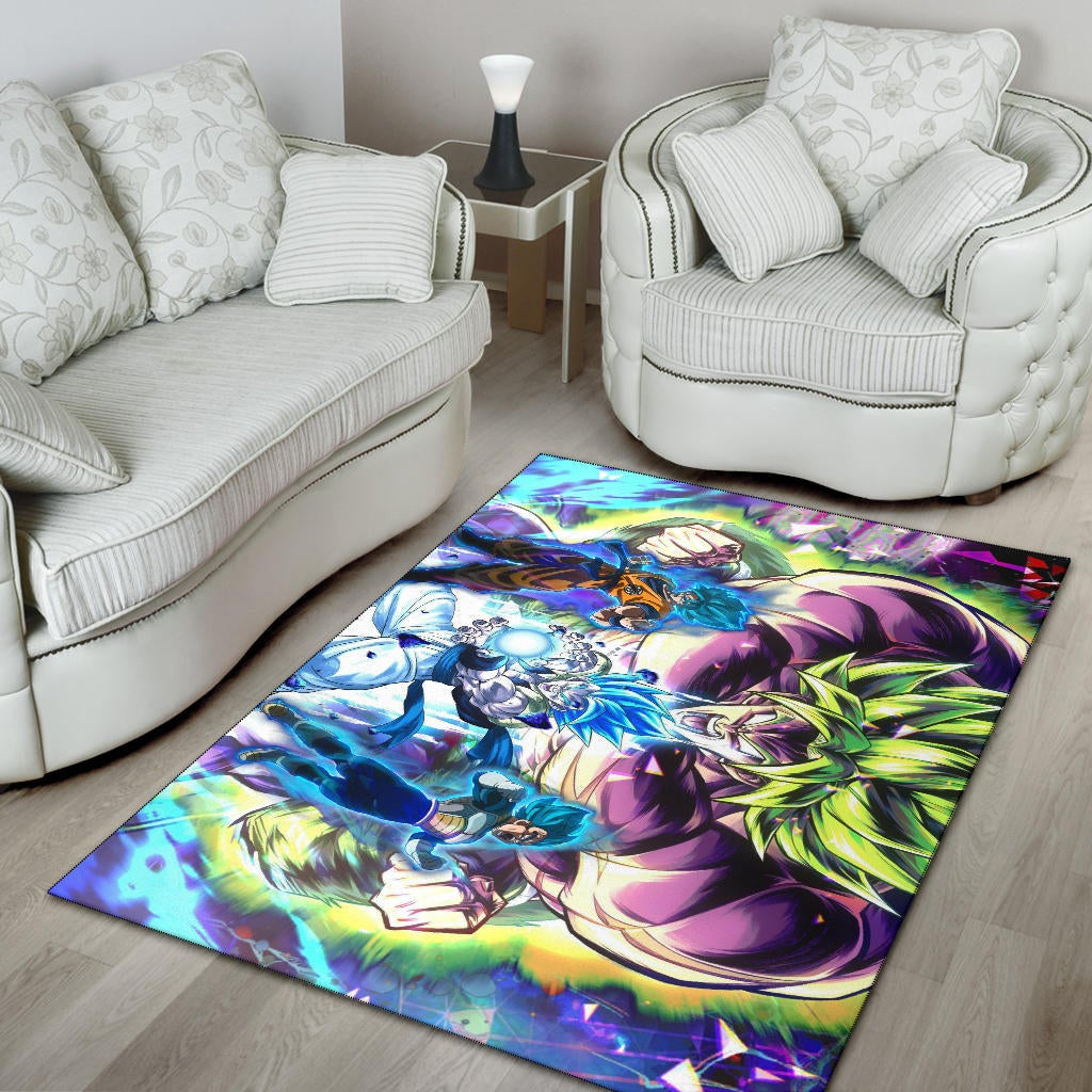 Dragon Ball Anime DB Super Saiyan Broly Goku And Vegeta Power Vapor Area Rug Home Decor