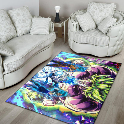 Dragon Ball Anime DB Super Saiyan Broly Goku And Vegeta Power Vapor Area Rug Home Decor