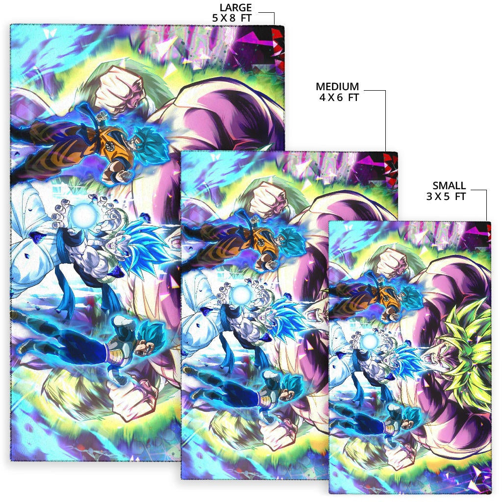 Dragon Ball Anime DB Super Saiyan Broly Goku And Vegeta Power Vapor Area Rug Home Decor