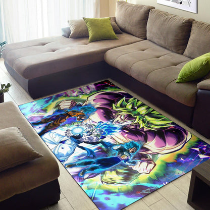 Dragon Ball Anime DB Super Saiyan Broly Goku And Vegeta Power Vapor Area Rug Home Decor