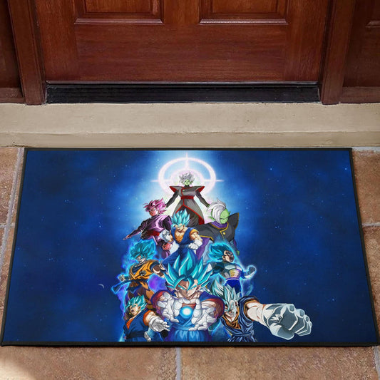 Dragon Ball Anime DB Goku Vs Villains Blue Sky Theme Door Mat Home Decor