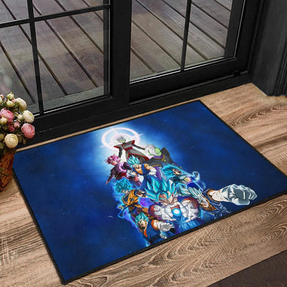 Dragon Ball Anime DB Goku Vs Villains Blue Sky Theme Door Mat Home Decor