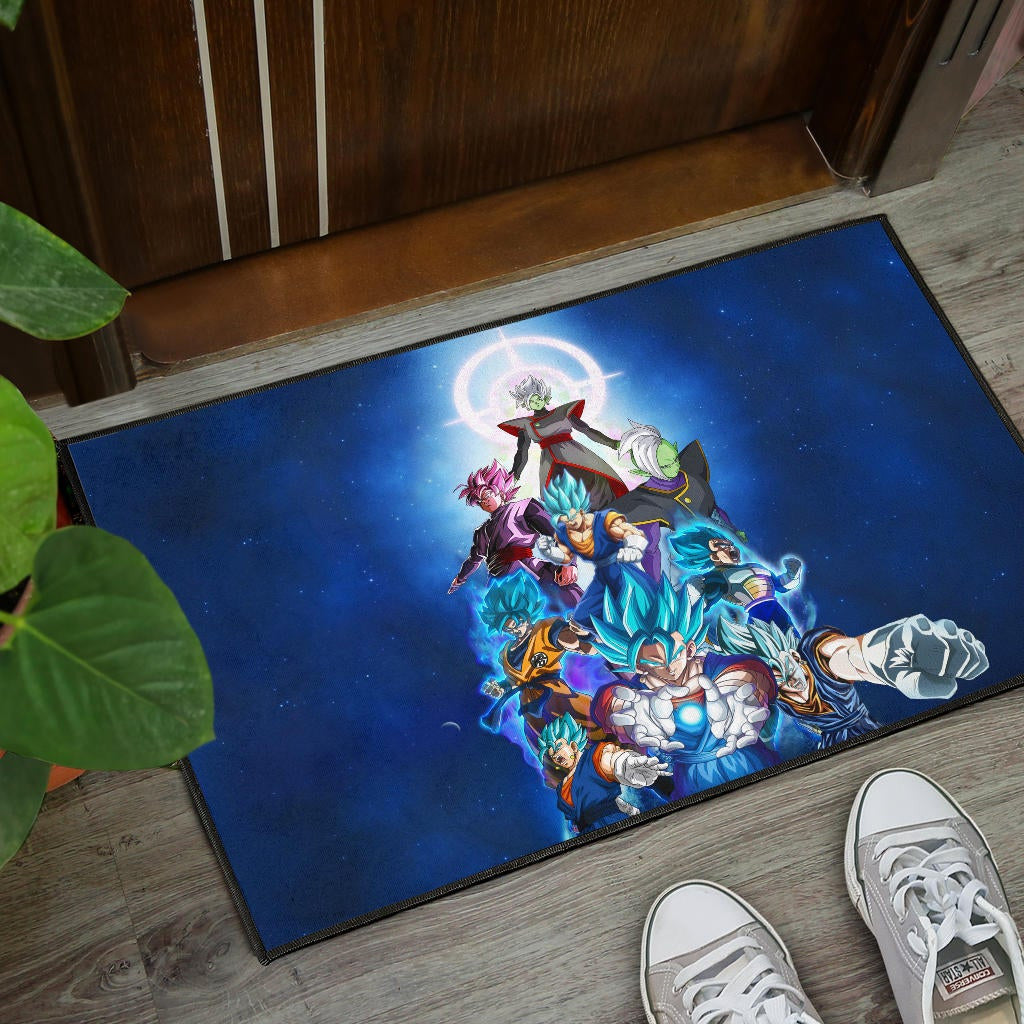 Dragon Ball Anime DB Goku Vs Villains Blue Sky Theme Door Mat Home Decor
