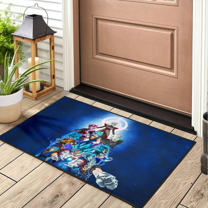 Dragon Ball Anime DB Goku Vs Villains Blue Sky Theme Door Mat Home Decor