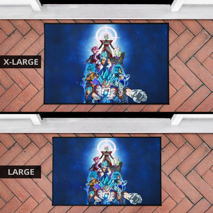 Dragon Ball Anime DB Goku Vs Villains Blue Sky Theme Door Mat Home Decor