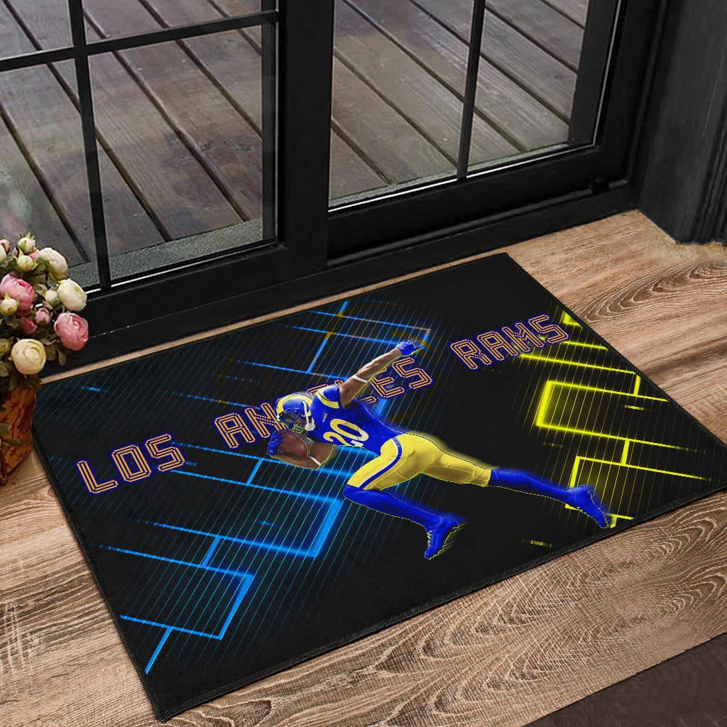 Los Angeles Rams American Football Cool Jalen Ramsey 20 Running Electronic Door Mat Home Decor