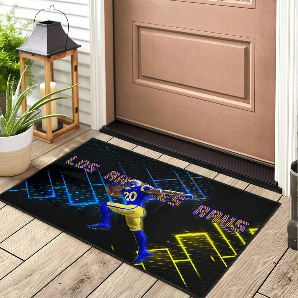 Los Angeles Rams American Football Cool Jalen Ramsey 20 Running Electronic Door Mat Home Decor