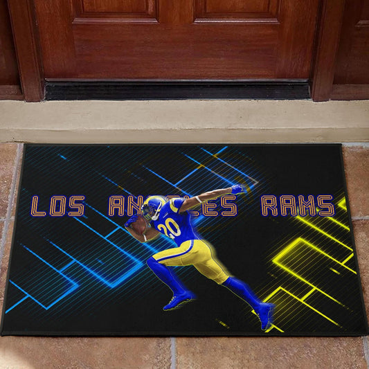 Los Angeles Rams American Football Cool Jalen Ramsey 20 Running Electronic Door Mat Home Decor