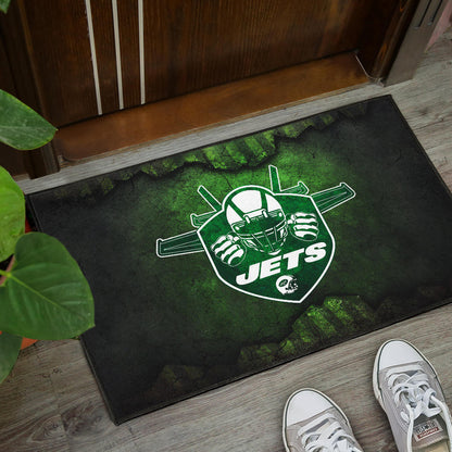 New York American Football Jets Football Jets Player Silhouette Dark Green Door Mat Home Decor