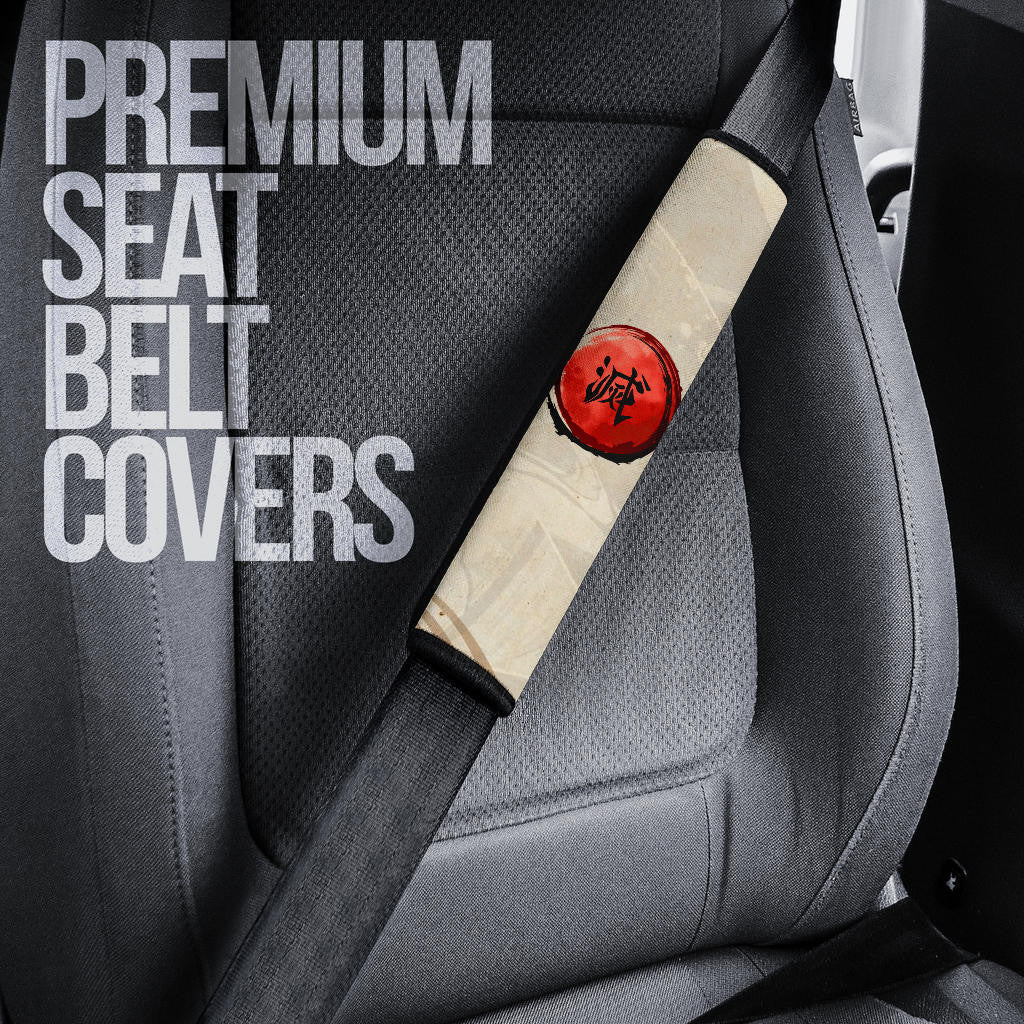 Demon Slayer Anime Rengoku Fire Breath Power Red Sun Seat Belt Covers