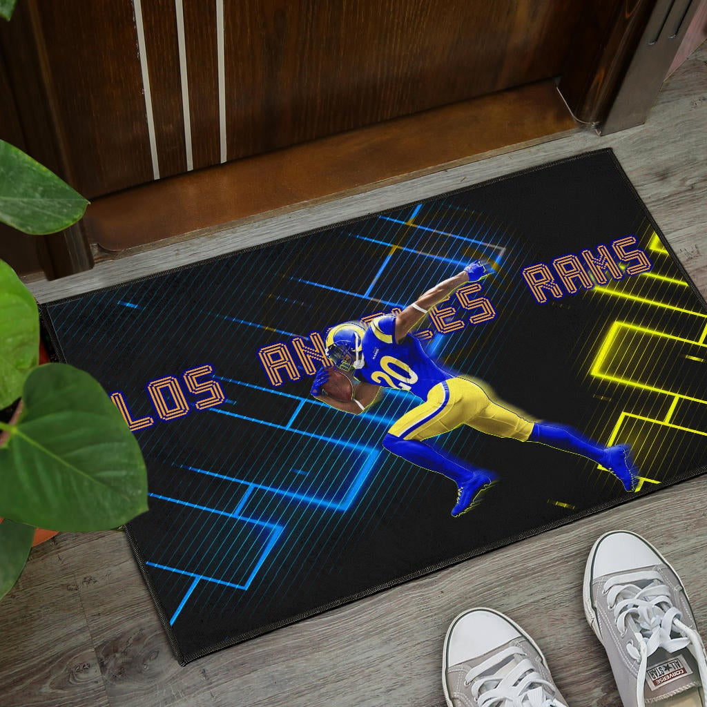 Los Angeles Rams American Football Cool Jalen Ramsey 20 Running Electronic Door Mat Home Decor