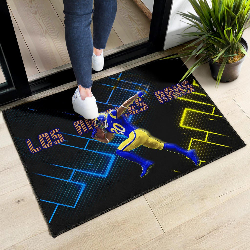 Los Angeles Rams American Football Cool Jalen Ramsey 20 Running Electronic Door Mat Home Decor