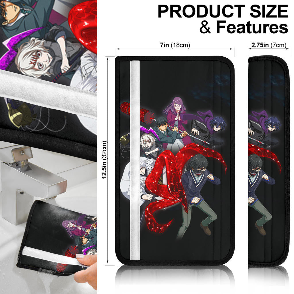 Tokyo Ghoul Anime Ken Main Characters Monster Face Mode Seat Belt Covers