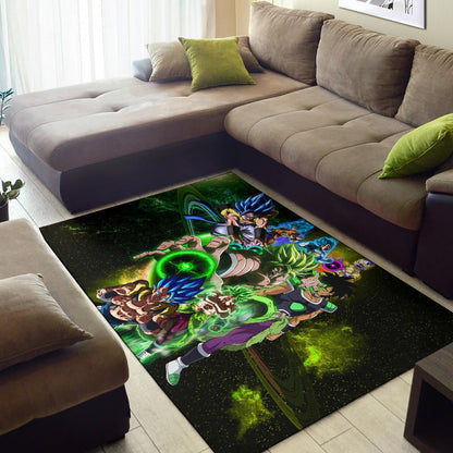 Dragon Ball Anime DB Goku And Vegeta Green Power Galaxy Area Rug Home Decor