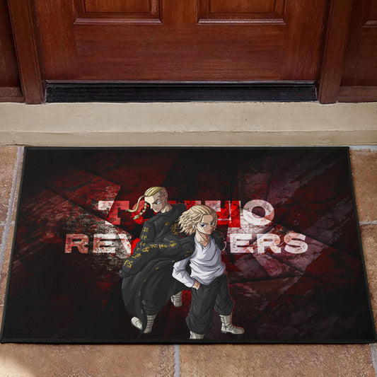 Tokyo Revengers Anime Mikey And Draken Together Red Theme Door Mat Home Decor