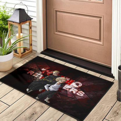 Tokyo Revengers Anime Mikey And Draken Together Red Theme Door Mat Home Decor