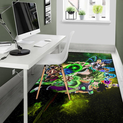 Dragon Ball Anime DB Goku And Vegeta Green Power Galaxy Area Rug Home Decor