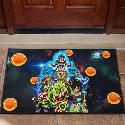 Dragon Ball Anime DB Super Saiyan Power Blue Vapor Galaxy Door Mat Home Decor