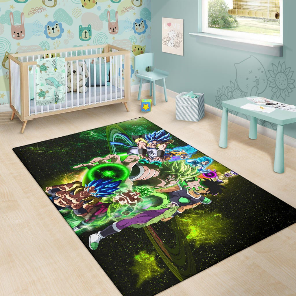 Dragon Ball Anime DB Goku And Vegeta Green Power Galaxy Area Rug Home Decor