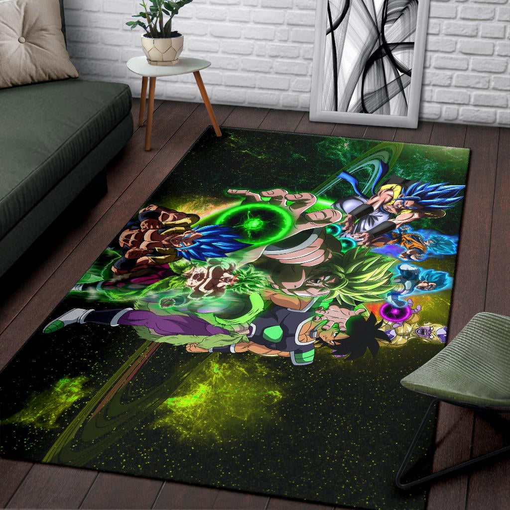 Dragon Ball Anime DB Goku And Vegeta Green Power Galaxy Area Rug Home Decor