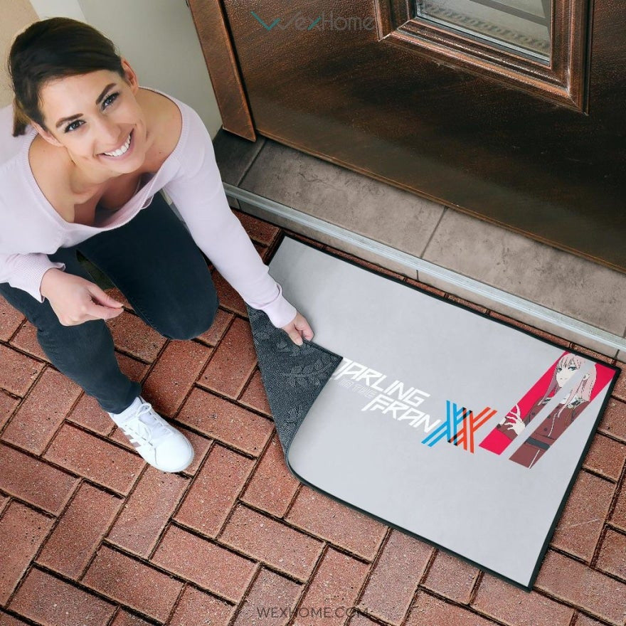 Darling In The Franxx Anime Red Zero Two With Blue Hiro Portraits Door Mat Hom Decor