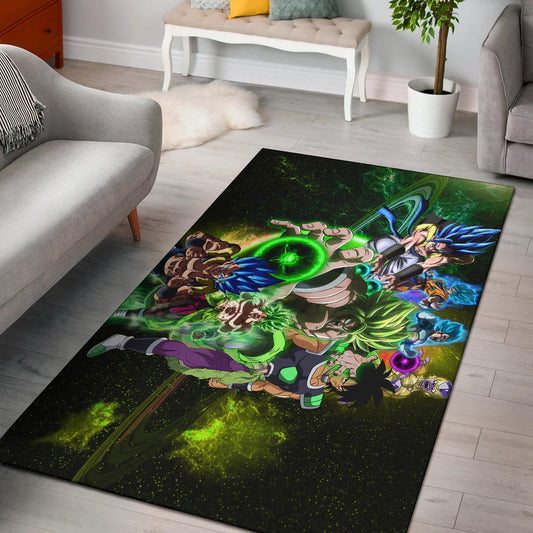 Dragon Ball Anime DB Goku And Vegeta Green Power Galaxy Area Rug Home Decor