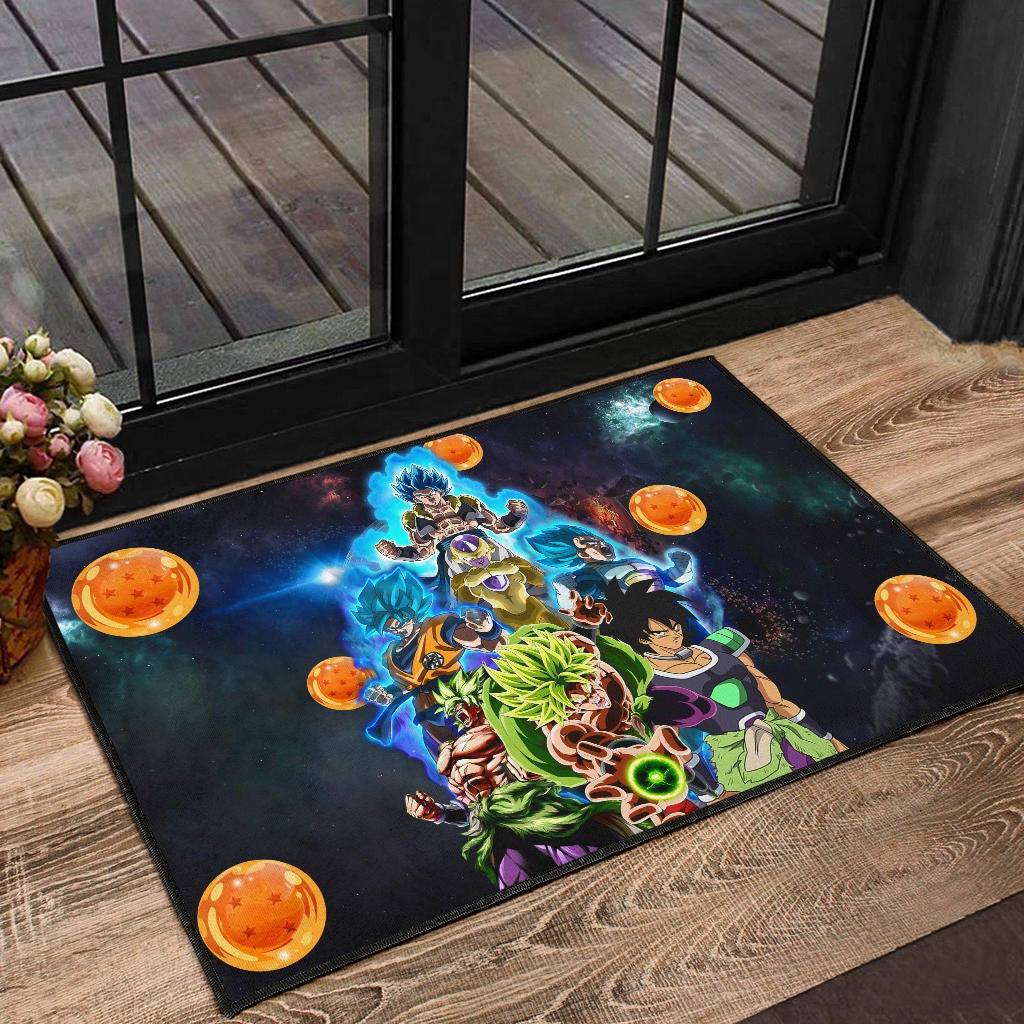 Dragon Ball Anime DB Super Saiyan Power Blue Vapor Galaxy Door Mat Home Decor